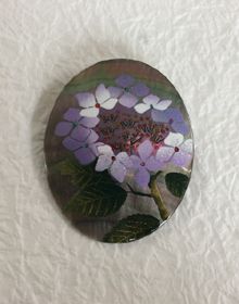 紫陽花(あじさい)|貝蒔絵(黒蝶貝)ブローチ